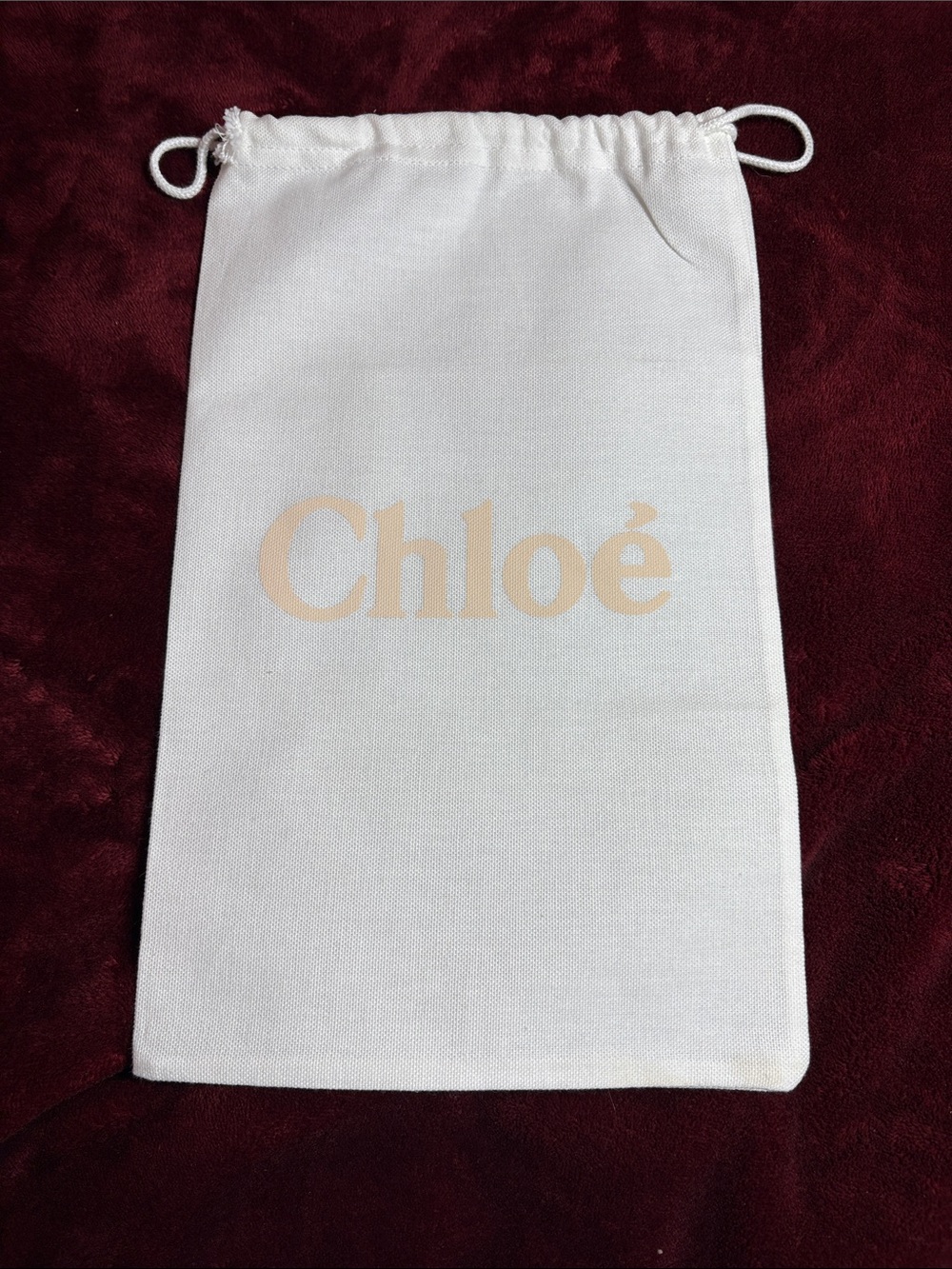 Chloé White Drawstring Logo Dust Bag